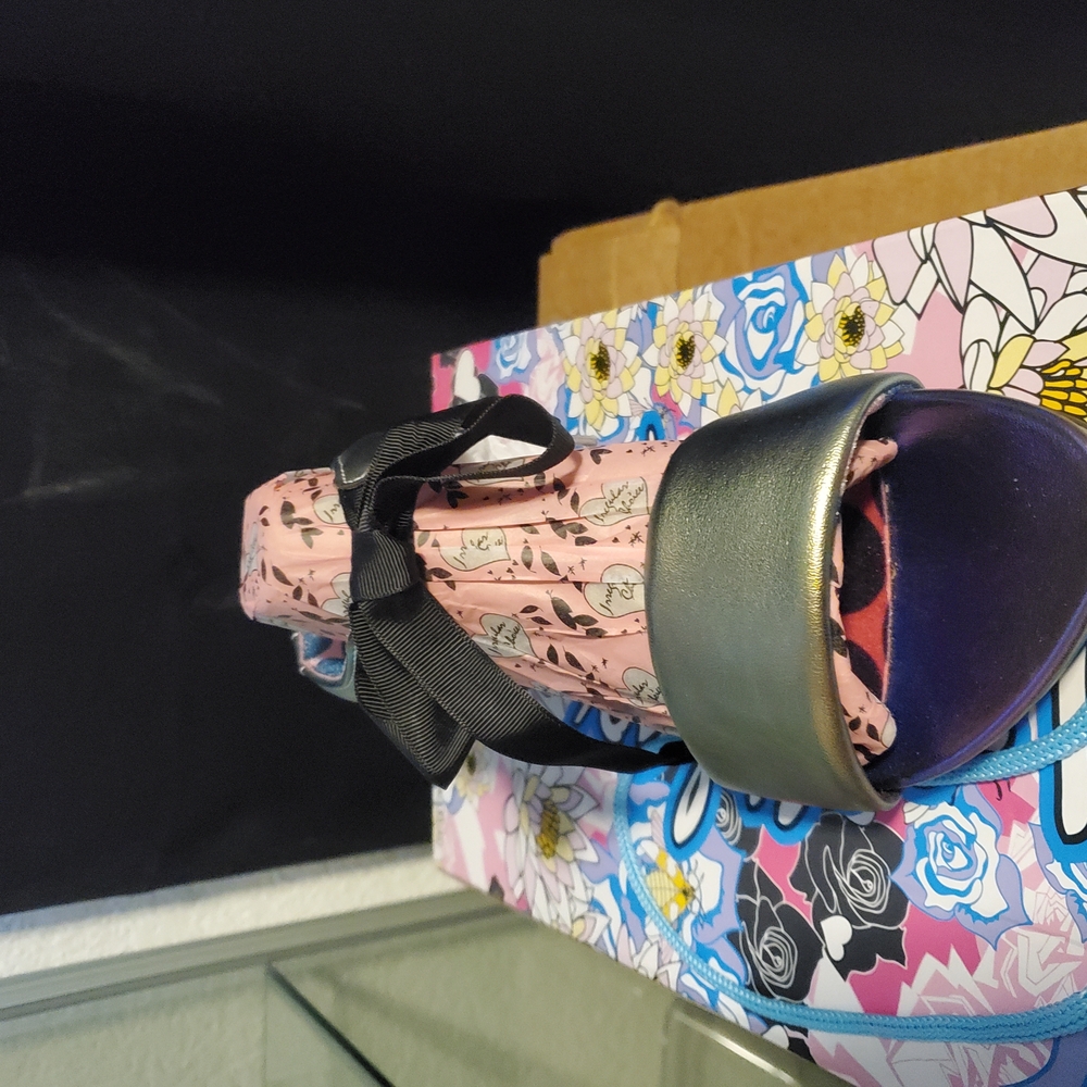 Irregular Choice Pink and Silver Sandals with Artistic Flair